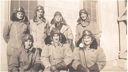 in their flying gear was taken in Canada 1942 dad first on the left ,front row & his good friend Jim Buckham from Queenstown , back row right,on end the rest I don't know who they are ,but I think they will be all NZers 